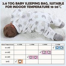 Load image into Gallery viewer, Lictin Baby Sleeping Bag with Feet 2.0 Tog - Baby Sleep Sack Split Leg with Removable Sleeves Winter Organic Cotton Sleeping Bag for Infant Toddler from 75 to 95 cm