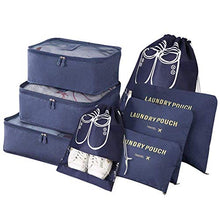 Load image into Gallery viewer, Vicloon Travel Organiser Packing Bags,8 PCS Travel Packing Cubes Set for Clothes Shoes Travel Luggage Organizers Storage Bags (Dark Blue)