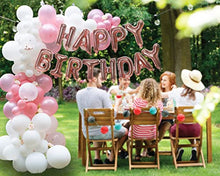 Load image into Gallery viewer, Balloon Arch Kit Rose Gold Birthday Party Decorations Garland Happy Birthday Banner White Transparent Confetti Balloons Pump Heart Foil Table Cloth Glue Dots (Rose Gold)