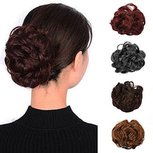 Load image into Gallery viewer, MEIRIYFA Hair Bun Scrunchy Scrunchie Hair Extensions Curly Wavy Updo Hair Messy Hair Bun Extensions Donut Hair Chignons Hair Piece (Brown)