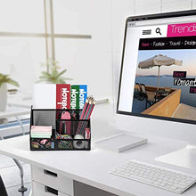 Load image into Gallery viewer, Pipishell Desk Organiser, Mesh Desk Tidy & Pen Holder with 6 Compartments and 1 Drawer, Stationery Organisers for Home, Office, School, Classroom, Workshop