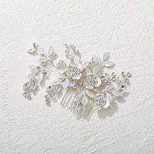 Load image into Gallery viewer, SWEETV Wedding Hair Comb Rhinestone Bridal Hair Clip-Handmade Wedding Hair Accessories for Brides and Bridesmaid,Silver