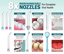 Load image into Gallery viewer, Belmint Water Flosser for Teeth Cleaning - Countertop Oral Irrigator Teeth Cleaner for Braces & Bridges with 10 Adjustable Water Jet Pressures - 8 Multifunctional Tips, 600ml Capacity