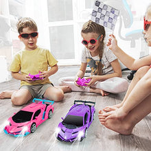 Load image into Gallery viewer, Remote Control Car - Transforming Robot Toys RC Cars for Kids Boys Girls Age 8-12,1:18 Scale Transform Robot Remote Control Car 2 in 1 Transformation & 360 Speed Drifting (Pink)