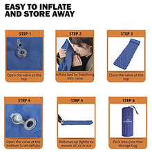 Load image into Gallery viewer, Inflatable Single Outdoor Sleeping Bed with Built-In Pillow and Storage Bag – Ultralight & Waterproof Air Mattress for Hiking, Camping, Backpacking (Blue)