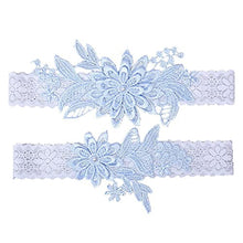 Load image into Gallery viewer, CITUYER Garters for Brides Wedding Garter Elasticated Soft Lace Garter Bridal Wedding Accessories Bride to be Gifts(Sky Blue)
