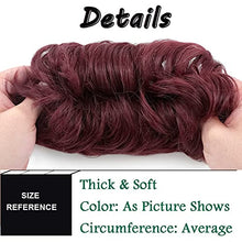 Load image into Gallery viewer, Hair Bun Extensions Messy Wavy Curly Donut Scrunchie Hairpiece Accessories 45G Thicker Chignons Fluffy Updo Pony Tail Synthetic, Wine Red