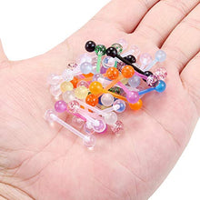 Load image into Gallery viewer, Ruifan 14G 16mm Glow in The Dark Flexible Acrylic Straight Tongue Nipple Ring Retainer Piercing
