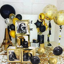 Load image into Gallery viewer, GuassLee 2022 Graduation Party Decoration - 4pcs Gold Balloon Boxes with GRAD,Class of 2022 Letters and 20pcs gold black balloons for 2022 Graduation Party Class of 2022 Decorations