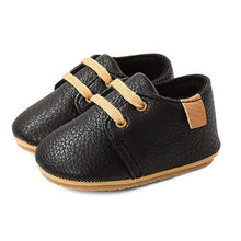 Load image into Gallery viewer, LACOFIA Baby Boys Lace-up Oxford Sneakers Infant Anti-Slip First Walking Shoes Black 3-6 Months