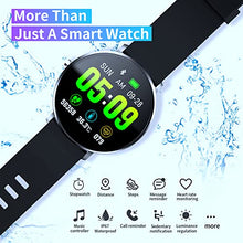 Load image into Gallery viewer, Smart Watches for Women, Fitness Watch for Men with Blood Pressure Temperature Heart Rate Sleep Monitor, Full Touch Screen Fitness Tracker Waterproof Smartwatches for Women Men Black/Grey
