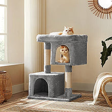 Load image into Gallery viewer, FEANDREA Cat Tree, Compact Cat Condo with 2 Caves, Light Grey PCT61W