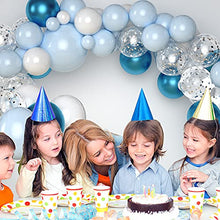 Load image into Gallery viewer, VAINECHAY Balloon Garland Arch kit Birthday Decorations Party Balloons Blue White Latex Sliver Confetti ballon for Boy Birthday Baby Shower Party Wedding Decoration