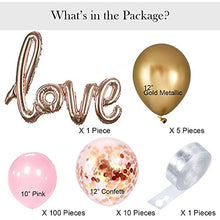 Load image into Gallery viewer, Valentines Day Decorations Pink Balloon Arch Kit 117PCS 5M Latex Balloon Garland Kit with Rose Gold Pink Balloons Confetti Balloons Metallic Balloons Valentines Balloon Garland for Valentines Party