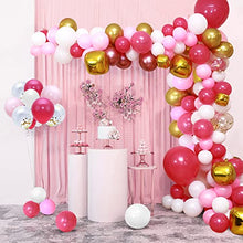 Load image into Gallery viewer, TAZYIN Balloon Arch Kit Pink, White Balloon Garland -125 PCS For Birthday Decorations, Gold Pink Balloons with Strip, Knotter For Birthday Party Boy & Girl, Wedding Bridal Engagement, Baby Shower