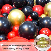 Load image into Gallery viewer, Red Black and Gold Balloons Arch Garland Kit 157 PCS Black Red metallic gold Latex Party Balloons set for Birthday Decoration Wedding Valentines Casino Card Night Las Vegas Party Decorations Supplies