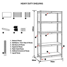 Load image into Gallery viewer, TAHA®-Heavy Duty Storage Racking 5 Tier Blue Shelving Boltless for Garage Workshop
