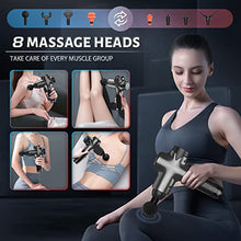 Load image into Gallery viewer, Massage Gun Deep Tissue Percussion Muscle Massage Gun for Athletes,Super Quiet Portable Electric Sport Massager,Handheld Deep Tissue Massager of Y8 Pro Max (Gray)