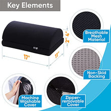 Load image into Gallery viewer, Foot Rest Under Desk Cushion - Adjustable Height 6" or 15 cm - Foot Stool - Ergonomic Pad for Extra Leg Support - Breathable Mesh Cover - Non-Slip Bottom - Premium Home Office Furniture Accessories