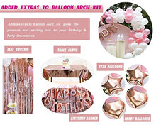 Load image into Gallery viewer, Balloon Arch Kit Rose Gold Birthday Party Decorations Garland Happy Birthday Banner White Transparent Confetti Balloons Pump Heart Foil Table Cloth Glue Dots (Rose Gold)