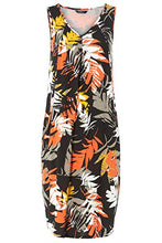 Load image into Gallery viewer, Roman Originals Women Slouch Cocoon Dress with Pockets - Ladies Stretch Jersey Summer Spring Casual Harem Sleeveless Oversized Loose Relaxed Comfortable Baggy Beach - Orange - Size 16