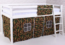Load image into Gallery viewer, DbHFgjMN BED FRAMES Mid Sleeper Bed, Cabin Bed 2FT 6" Mid Sleeper loft Bunk Tent Boys Camo White Frame house bed for kids