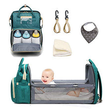 Load image into Gallery viewer, Baby Changing Bag Backpack, KAQ Multifuntion Nappy Changing Bag Waterproof Large Diaper Bag Backpack with Changing Mat & Stroller Strap for Mom and Dad, Portable Folding Nappy Changing Rucksack