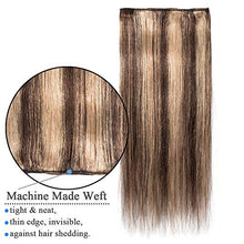 Load image into Gallery viewer, Real Hair Clip in Hair Extensions 100% Human Hair Remy Natural Hair Extension - 8 Pcs Full Head Thin Thickness (Mix #4/27 Medium Brown & Dark Blonde, 10 inch-50g)
