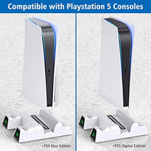 Load image into Gallery viewer, OIVO PS5 Stand with Cooling Fan and Dual Controller Charging Station for Playstation 5 PS5 Console, Upgraded PS5 Cooling Fan with Charging Dock Station and 12 Game Slots - 2 IN 1 Cable Included
