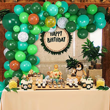 Load image into Gallery viewer, Balloons Garland Arch Kit Green, Jungle Party Balloon Garland Balloons Arch Kit with Safari Animal Print Balloon for Boys Dinosaur Safari Birthday Decorations Animal Wild Party Baby Shower Supplies