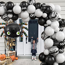Load image into Gallery viewer, Halloween Balloons Arch Garland Kit Halloween Decorations 105pcs Black White Halloween Party Balloons Decoration for Indoor Outdoor Spider Foil Balloons Agate Latex Balloons Kids Party Supplies Set