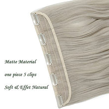 Load image into Gallery viewer, 24 Inch One Piece 5 Clips Matte Material Hair Extension Curly Wavy Clip In Hairpiece Synthetic For Women Beauty, Ash Blonde Mix Silver Grey