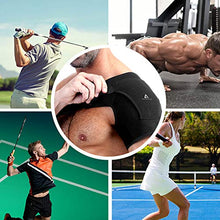 Load image into Gallery viewer, Anoopsyche Adjustable Shoulder Brace for Right and Left, Neoprene Rotator Cuff Support Compatible with Hot/Cold Pad, Dislocated AC Joint, Frozen Shoulder, Sprain, Soreness, Tendinitis