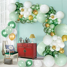 Load image into Gallery viewer, GRESAHOM Green Balloon Garland Arch Kit, Green White Gold & Green Chrome Balloon Arch, Party Decorations Supplies for Wedding Bridal Shower Birthday Party Baby Shower Decoration