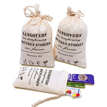 Load image into Gallery viewer, Whaline 20 Packs Bachelorette Hangover Kit Bags Cotton Recovery Kit Bags Survival Kit Bags Cotton Muslin Drawstring Bag for Bridal Shower Wedding and Valentine's Day Party Gift Decoration