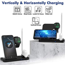 Load image into Gallery viewer, TEMINICE 4 in 1 Wireless Charger, Apple Watch & AirPods & Pencil Charging Dock Station, Nightstand Mode for iWatch Series 7/6/SE/5/4/3/2/1, Fast Charging for iPhone 13/12/11/ Pro Max/XR/XS Max/Xs/X/8