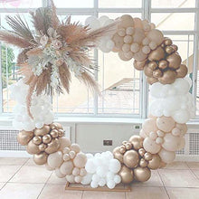 Load image into Gallery viewer, DUGEHO Balloon Arch Kit, Sand White and Gold Balloons , 132 PCS Balloon Arch Garland Kit,Metal Balloons for Christmas Decorations Birthday Wedding Anniversary Party Graduation