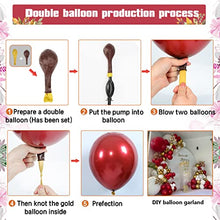 Load image into Gallery viewer, Balloon Garland Kit Burgundy Gold Party Decorations Balloons Arch Kit White Metallic Gold and Burgundy Double-Stuffed Latex Balloons for Girls Women Birthday Party Wedding Decorations Anniversary