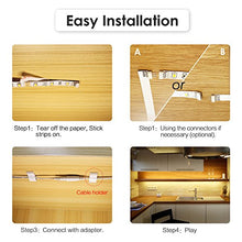 Load image into Gallery viewer, WOBANE Under Cabinet LED lighting kit, 6 PCS LED Strip lights with Remote Control Dimmer and Adapter, Dimmable for Kitchen Cabinet,Counter,Shelf,TV Back,Showcase 2700K Warm White, Bright, Timing 9.8ft