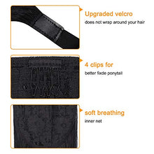 Load image into Gallery viewer, Ponytail Extension 28 Inch Straight Long Wrap Around Pony Tail Extension Magic Paste Ponytail Extension Synthetic Hair Piece Clip in Ponytail Hair Extension for Women Girls, 160g - Dark Black, 1#
