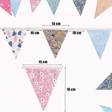 Load image into Gallery viewer, OTMVicor 50feet Fabric Bunting,48pcs Outdoor Bunting Banner,Triangle Flags for Garden Birthday Party Outdoor Party Decoration