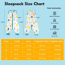 Load image into Gallery viewer, FLYISH DIRECT Sleeping Bag with Feet, 0.5 Tog Sleeping Bag Baby, Toddler Sleeping Bag with Legs, 100% Cotton Baby Sleeping bag Summer, Toddler Sleeveless Sleep Sack (S, 9-18 months, Yellow Spaceship)