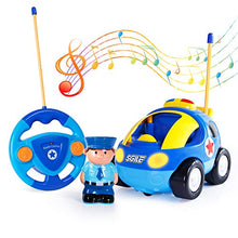 Load image into Gallery viewer, SGILE Remote Control Car for Toddlers with Sound and Light, RC Police Car Toys Birthday Gift Present for 18 Month+ Year Old Boys Girls, Blue