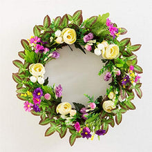 Load image into Gallery viewer, Yeenee Door Wreath, Artificial Flowers Wreath, Spring Summer All Seasons Floral Wreath, for Front Door Living Room Window Wall Garden Wedding Festival Decor(40cm)