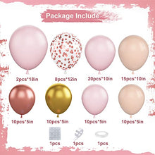 Load image into Gallery viewer, Balloons Arch Kit, 88PCS Macaron Pink Orange Balloon Garland Kit Latex Balloon Arch with Metal Rose Gold Confetti Balloons for Girls Birthday Baby Shower Graduation Wedding Party Decorations Supplies