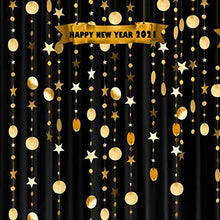 Load image into Gallery viewer, 52 Ft Gold Twinkle Little Star Party Garlands Kit Metallic Matt Gross Big Paper Circle Garland Bunting Banner Decoration for Birthday Baby Shower Wedding Graduation Ramadan Mubarak Eid Party Kids Room