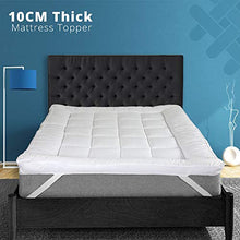 Load image into Gallery viewer, ACRALI HOME Mattress Topper Double 4 Inch Thick - Quilted Double Mattress Topper Made with Fluffy Hypoallergenic Microfibre with Strong Corner Straps for Luxury & Comfort (Double, 137x190cm)