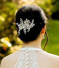 Load image into Gallery viewer, SWEETV Wedding Hair Comb Rhinestone Bridal Hair Clip-Handmade Wedding Hair Accessories for Brides and Bridesmaid,Silver