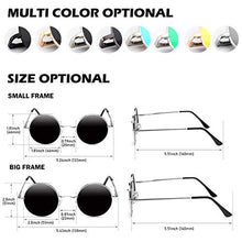 Load image into Gallery viewer, GQUEEN Classic Lennon Round Polarized UV400 Protection Sunglasses with Vintage Circle Metal Frame Spring Hinge MEZ1