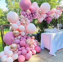 Load image into Gallery viewer, Pink Balloon Arch Garland Kit, Pink Balloons Arch Kit Decoration Party Balloon Arch With Macaron Latex Balloon (23pcs Double-Stuffed Balloons) For Girl Women Baby Shower Wedding Birthday recycled
